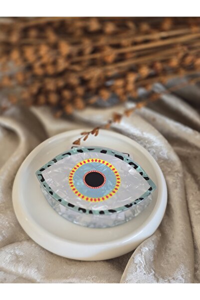 DEMİR ACCESORİES Women's Evil Eye Beaded Bone Imported Buckle