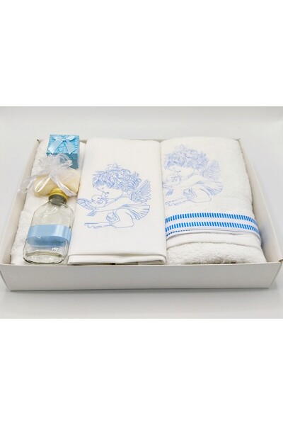 Dany Kids Fashion Trusou botez, cu ingeras brodat, bleu