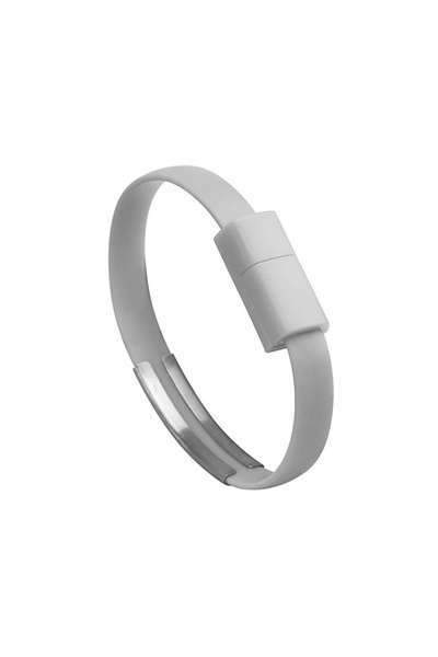 OEM Cablu de încărcare și date USB 2.0 - microUSB, 20 cm, tip brățară, gri