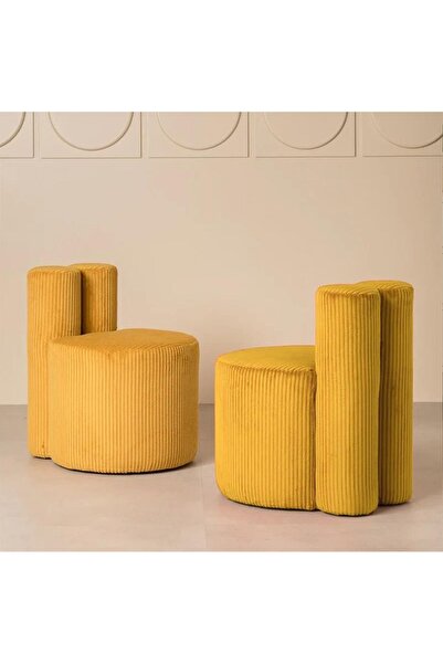 S Home Design Concept Helen Tavşan Silindir Puf Berjer , Fitilli Kadife