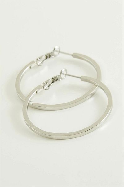 FTAKRY Crushed Luxury Steel Hoop Earrings 4 cm
