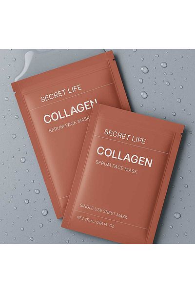 SECRET LİFE Collagen Reinforced Self-Melting Transparent Hydrogel Facial Mask 4 Pcs