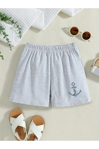 buendiakids Girl'S\Boy's Anchor Printed Gray Shorts