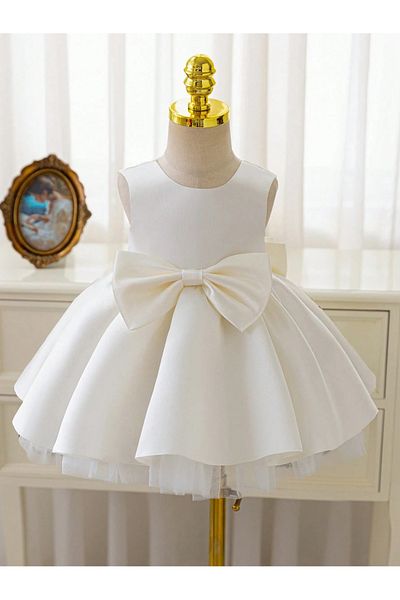 MadyaButik Baby Girl Seda Model Ecru Birthday Dress