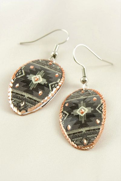 Enseb Oval Copper Earrings