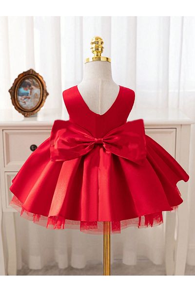 MadyaButik Baby Girl Seda Model Red Birthday Dress