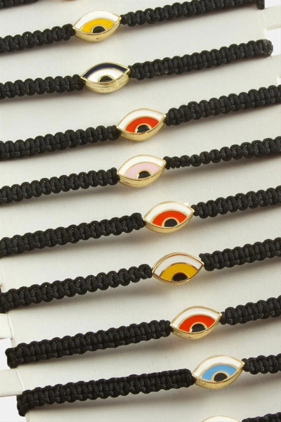 Eco Lounge Oval Evil Eye Macrame Braided Bracelet