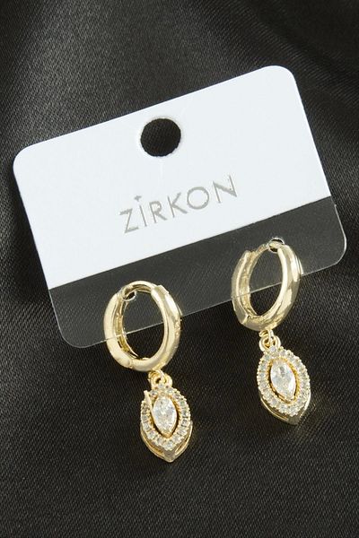 AC BOX Oval Zircon Stone Earrings