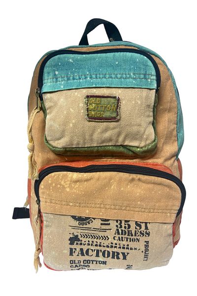 Old Cotton Quality Single Compartment Vintage Design Daily Backpack Travel School Travel Bag Jannie Bag 27 cm X 40 cm