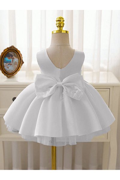 MadyaButik Baby Girl Seda Model White Birthday Dress