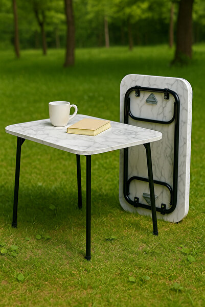 Ecowood Katlanabilir Kamp Masası Piknik Masası 50x80 - Beyaz