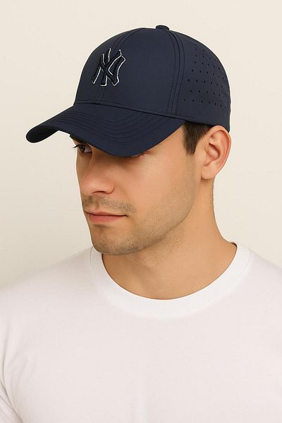 SFCOLLECTION Men's Ny Newyork Yankees Micro Fabric Perforated Air Permeable Premium Sports Cap-Adjustable