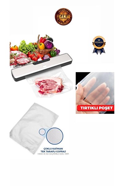 figanlar ambalaj 100 Adet Küçük Boy Tırtıklı Vakum Makinesi Poşeti/Torbası 15...