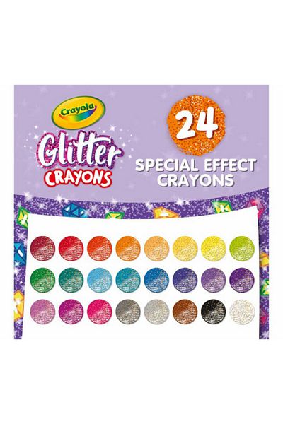 Crayola 24-Piece Nontoxic Glitter Crayon Set Multicolor