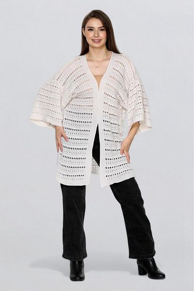 Fox Life Kids Women's Openwork Hollowed Cardigan Knitwear Cardigan Flt1018