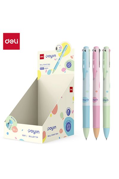 Deli قلم حبر جاف EQ311، 0.7 مم، ألوان باستيل، 36 قطعة/علبة - مثالي للكتابة اليومية بسلاسة