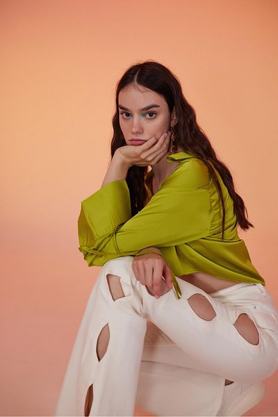 Markano Cutout Jean Trousers White