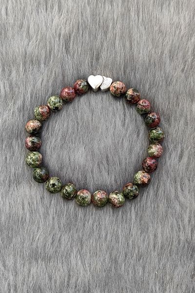 Chavin Elastic Natural Unakit Stone Women's Bracelet Ey23