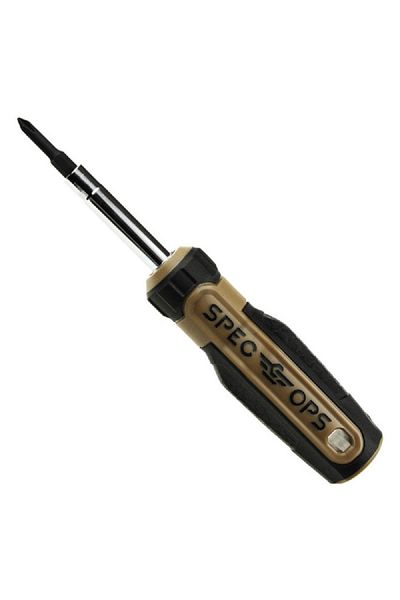 Spec Ops 6-in-1 Heat-Treated Steel Drop Tested Magnetic Tip Multi-Bit Screwdriver Multicolor 3.25inch
