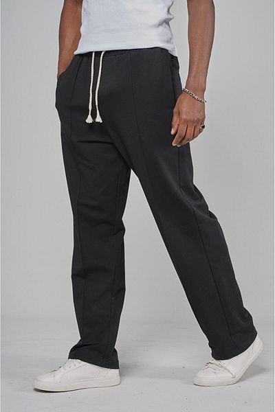 Butik Comfortable Fit Pants with Elastic Waist and Front Slit