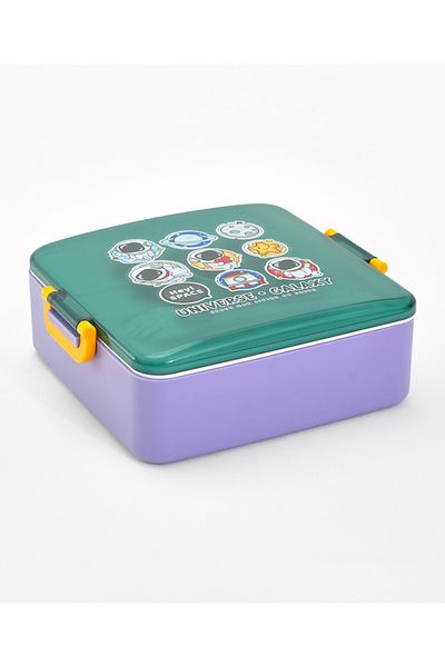 Babyhug Babyhug Lunch Box Set, Universe and Galaxy Theme, Leak-Resistant- Purple and Green