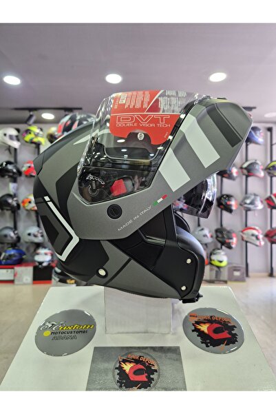 Caberg HORUS X ROAD MAT SİYAH-METALİK GRİ- BEYAZ Çeneden Açılır Kask