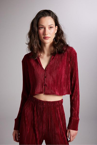 Markano Comfy Crop Shirt Claret Red