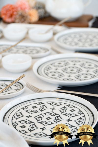 Farika Porselen Ahenk 6-Person 16-Piece Breakfast Set