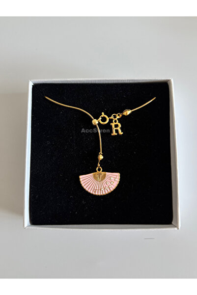 acc swen قلادة مروحة ذهبية اللون من حجر المينا على شكل حرف Y قلادة منخفضة القطع