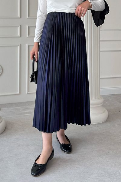 InStyle Fusta plisată bleumarin