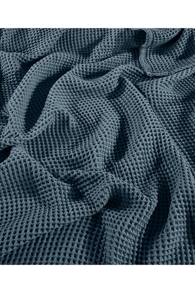 destinyhometex Husă de scaun/farfurie TV cu model de vafe albastru regal 140x200cm