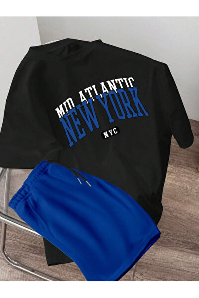 MOONBULL Σετ μπλουζάκι-σορτς Unisex New York Printed Oversize