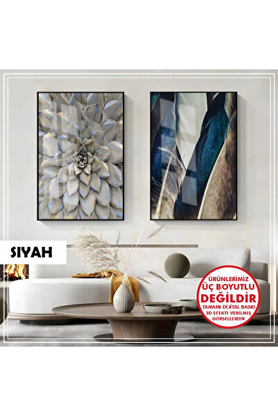 Harikabirev HARİKABİREV | COMBINAT DE ABSTRACTE SILVER-DARK BLUE ORTANCHE-FLA...