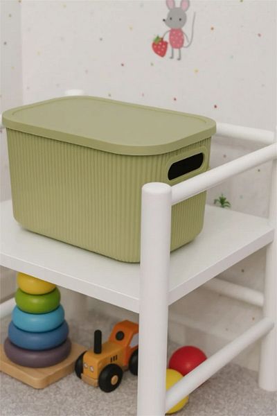 Bayev Colors Green 3 Pieces 6 Lt Cabinet Organizer Organizer Hobby Toy Box Storage Box with Lid