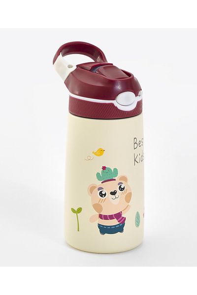 Babyhug Water Bottle, Sophisticated Look, Enough Hydration, Easy to Carry, 3 Years+, 400 mL - Maroon