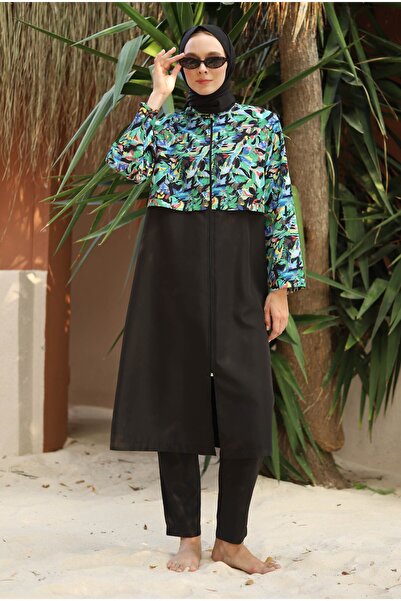 HEQA Desenli Yüzme Takımı Tropical