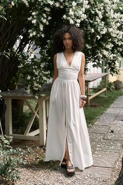 BOHEMAİ Emilia Corset Detail Ecru Long Dress