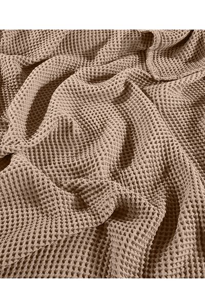 destinyhometex Stone Color Waffle Pattern Fringeless Sofa Cover/Tv Blanket 140X200Cm