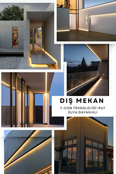 ankarateknik Sensörlü Amber Renk (2000K) F- Cob Neon Led / Yüksek Lümen/ Dolap Alcıpan Tavan LED /5 Metre