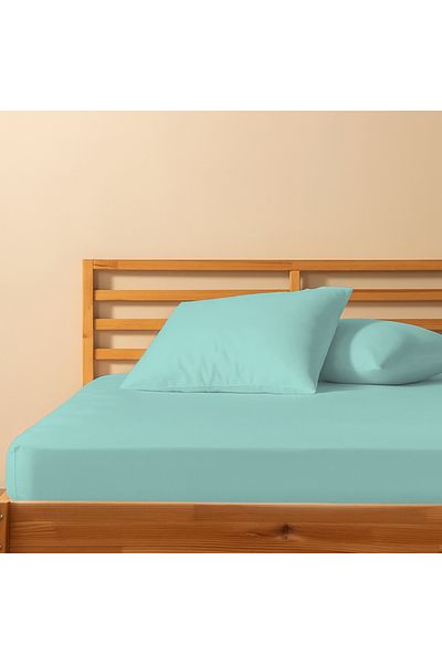 Lief Home 100% Cotton Double Fitted Sheet 180X200+25 |   50X70 Pillow Case (2 Pieces)