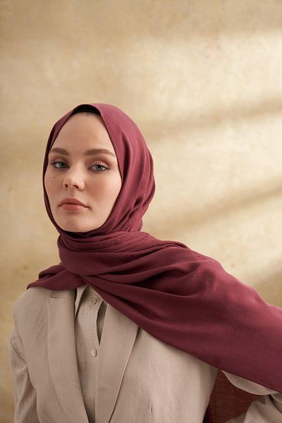 ARMANDA Lyocell Viscose Nomade Pattern Shawl - Plum