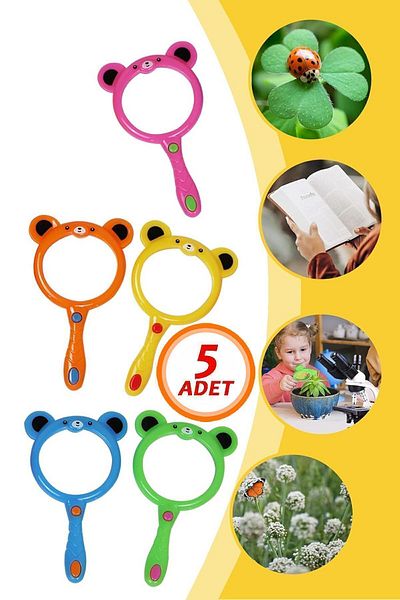 Bundera 5Pcs Plastic Teddy Bear Magnifying Glass Carne Gift Preschool Popit Children's Educational Toy