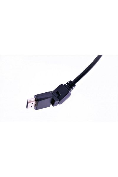 OEM HDMI 1.2 Full HD Cable, 3m - With 360° Rotating Adapters - Solution for Connections in Narrow Spaces