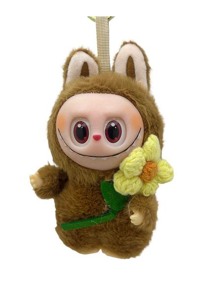 JPT Brown Labubu figurine with flower - 15 cm