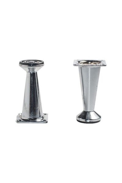 OEM Picior de mobilă metalic conic reglabil, H=100 mm, finisaj cromat