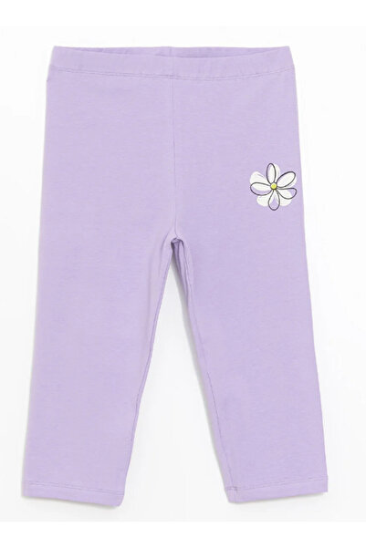 Chandraswear Girl's Printed Knee-Length Leggings Purple- Dillan