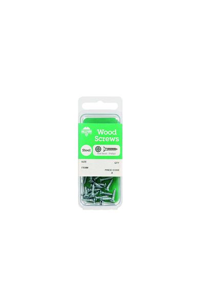 HILLMAN 15-Piece Flat Head Phillips Wood Screws Silver 10 x 1inch