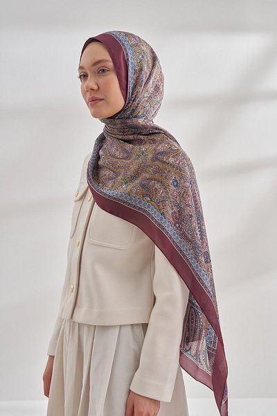 ARMANDA Ethnic Voile Vintage Σάλι - Claret Red