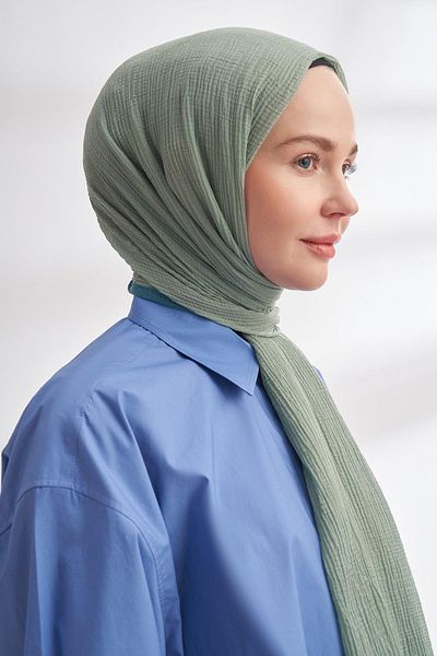 ARMANDA Muslin Piping Shawl - Çağla Green