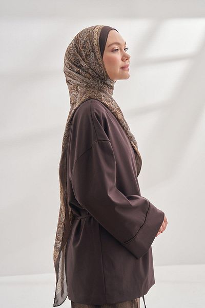 ARMANDA Ethnic Voile Vintage Σάλ ο - Καφέ